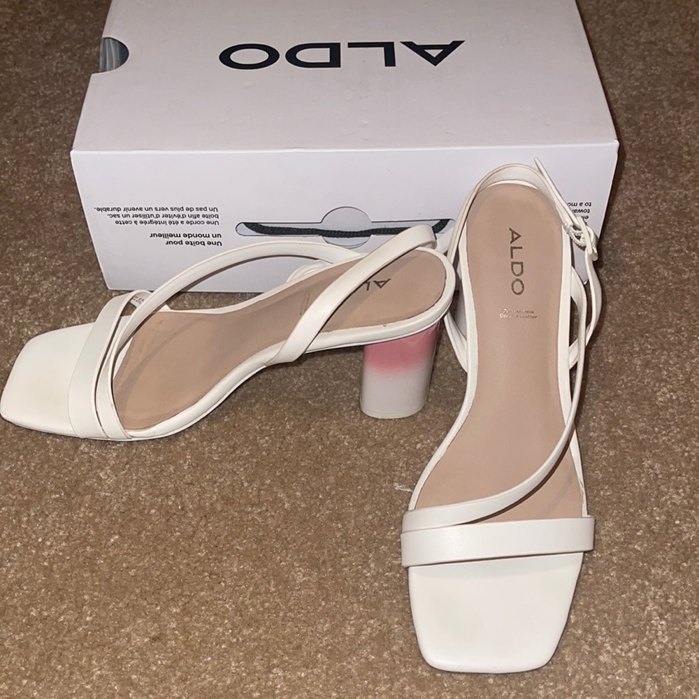 Aldo White and Pink Summer Heels